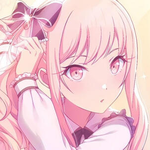 Image of Akiyama Mizuki tying a bow on their head.